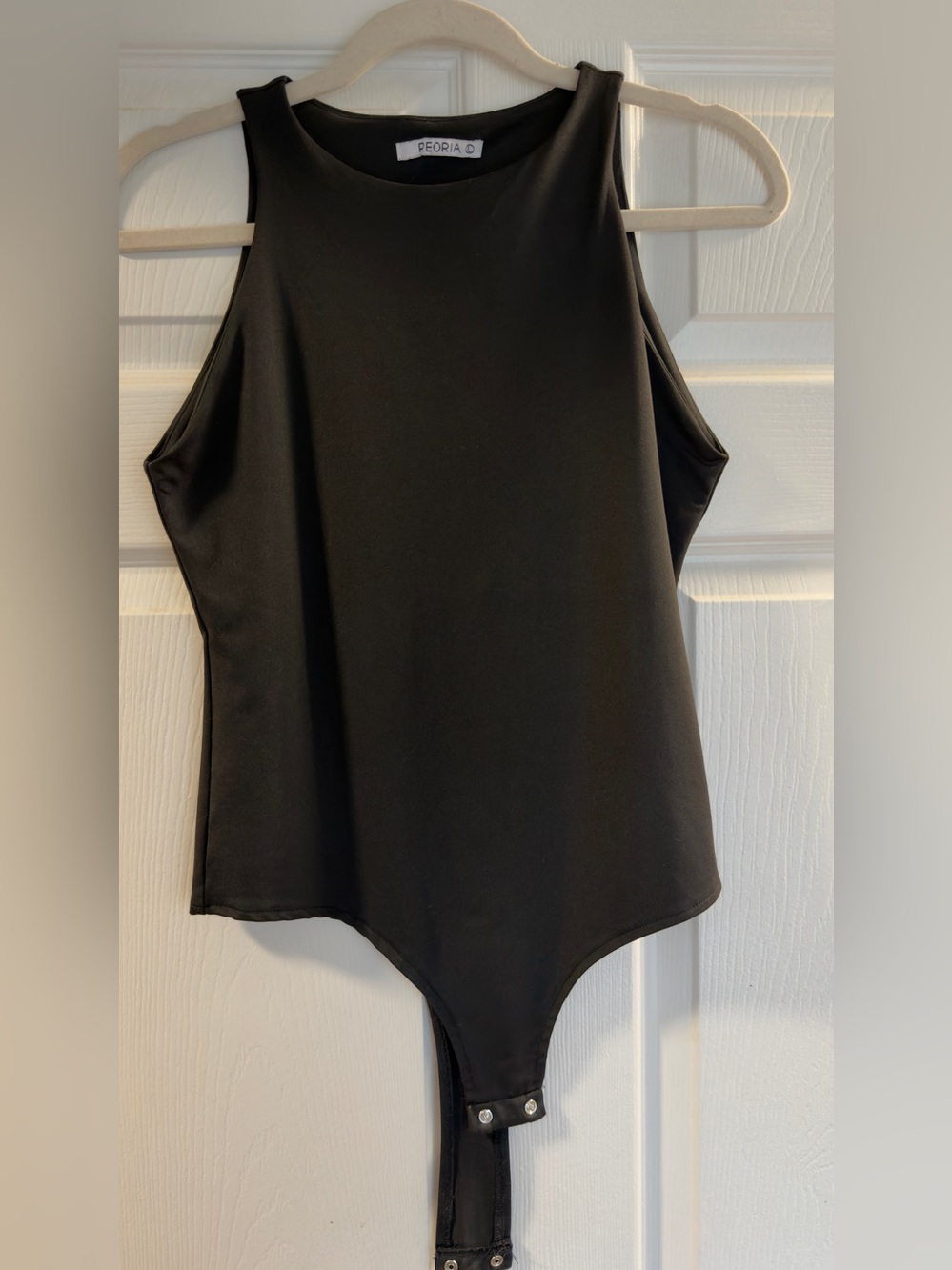 ReoRia Black High-Neck Sleeveless Bodysuit